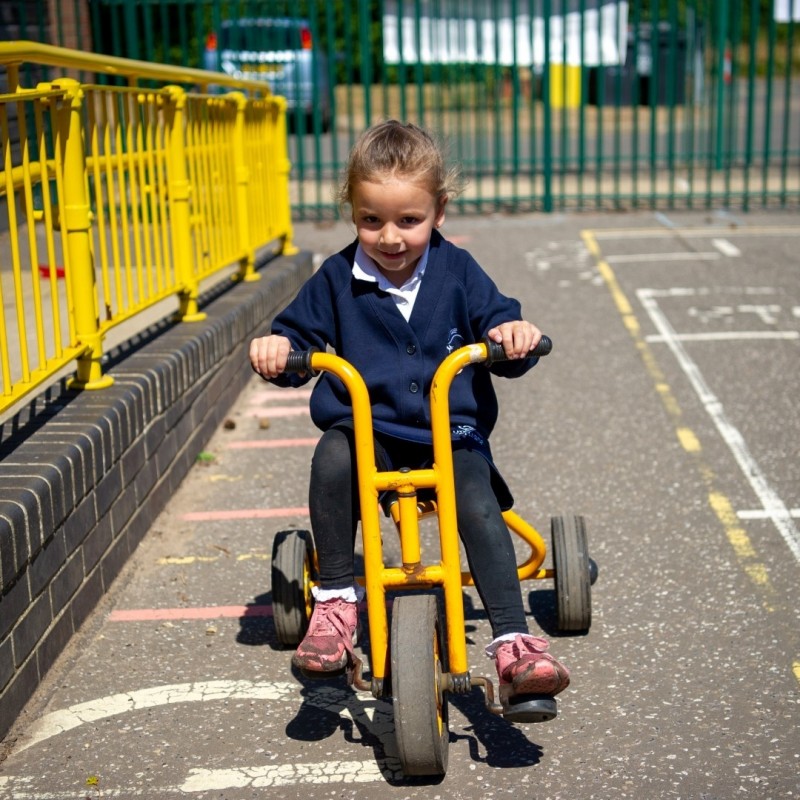 Primary on bike