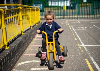 Primary on bike