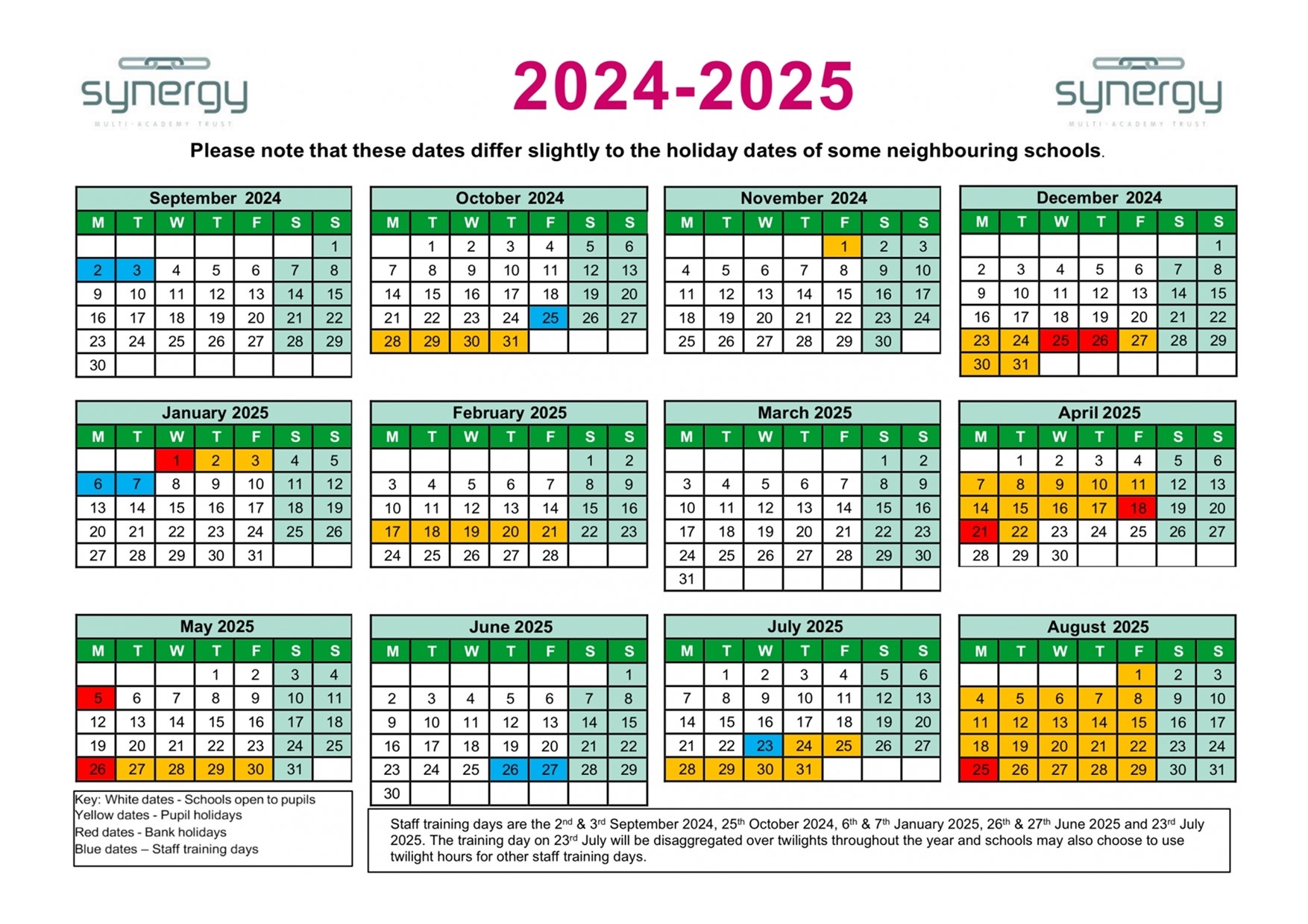 2024.25 term dates
