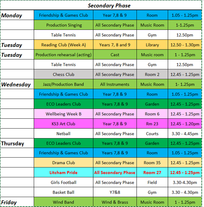 Clubs and activities